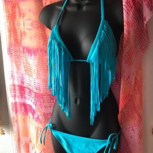 Blue bikini with tassels New! Size L